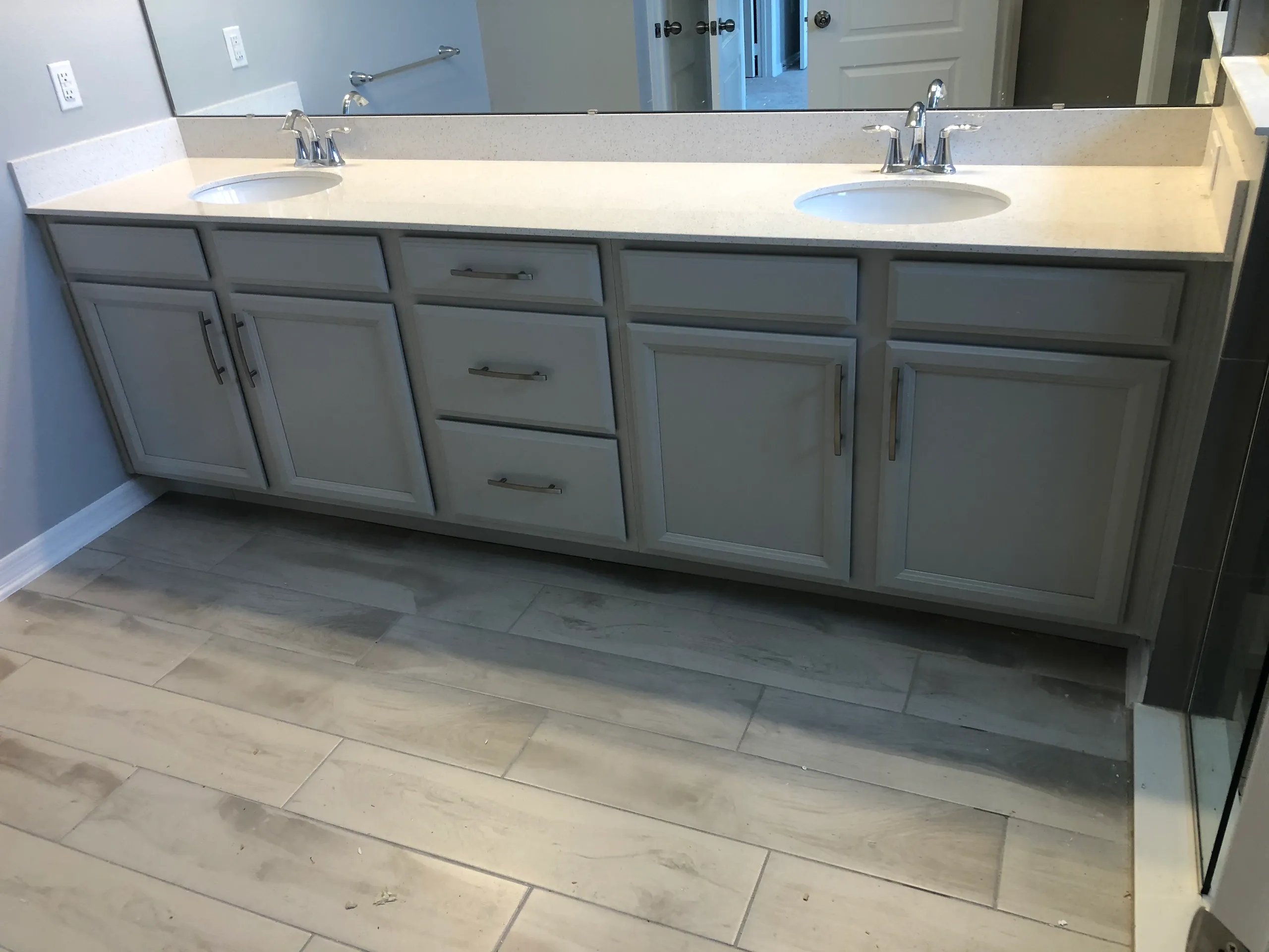 Bathroom custom cabinets installation